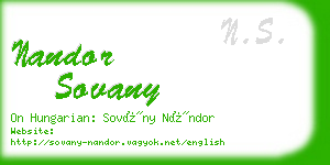 nandor sovany business card